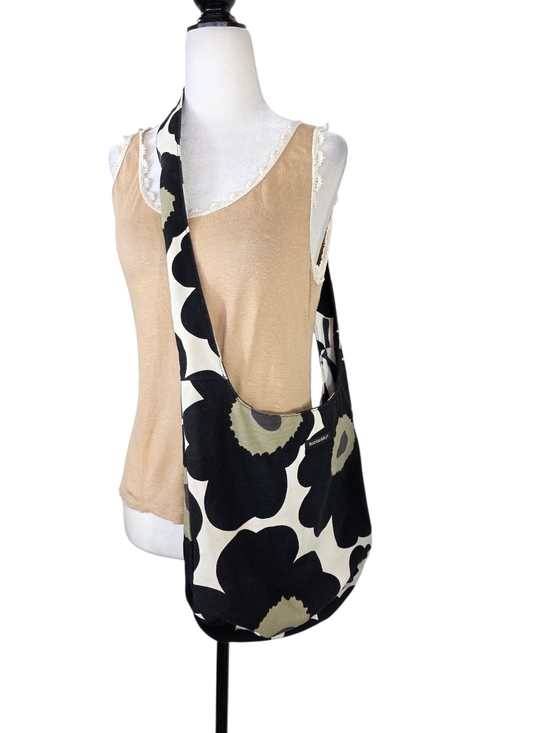 Marimekko Handbags - Marimekko Black, Cream & Olive Floral cotton  Cloth Crossbody Bag